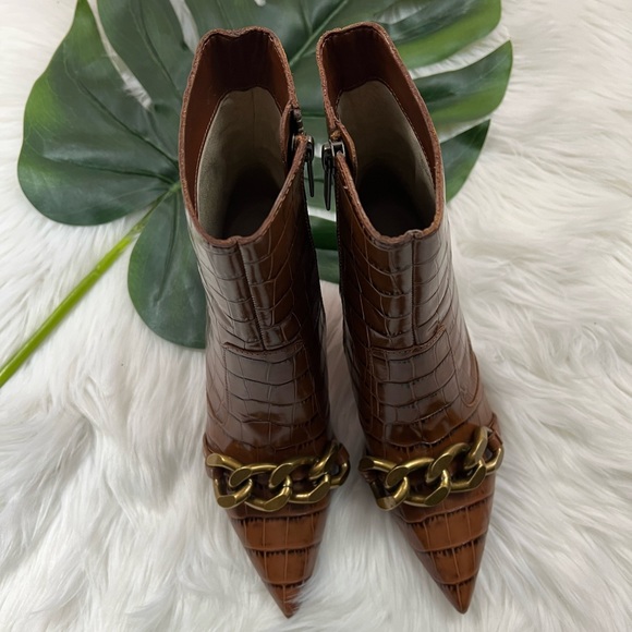 Michael Kors Scarlett Embellished Crocodile Embossed Leather Boot ✨brand new✨ - Picture 4 of 6